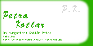 petra kotlar business card